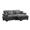 Aukfa Grey Velvet Large Sofa with Bolster Armrests, Waist & Throw Pillows – Modern Couch for Living Room, Bedroom or Office - 3 of 4