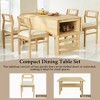Modern 5-Piece Extendable Dining Table Set with Drop Leaves, Storage Shelf, and Upholstered Chairs for Dining Room - 3 of 4