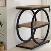 MAYEERTY 3-Tier End Table, Industrial Sofa Side Table with Round Metal Frame - 3 of 4