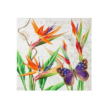 Luxenhome Orange And Yellow Butterfly Metal And Glass Outdoor Wall Decor :  Target