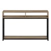 Sapphtopaz Modern Console Table with 3 Open Shelves Narrow Entryway Table with X Design Metal Legs Accent TV Stands for Living Room,Entryway - 3 of 4
