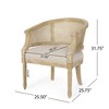 Anybear French Country Accent Chair with Rubberwood Frame and Curved Upholstered Backrest - 4 of 4