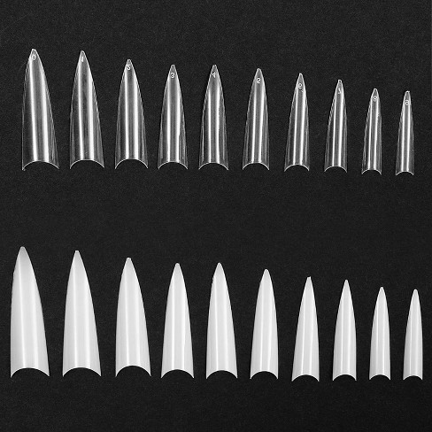 Okuna Outpost 1200 Count Stiletto Acrylic Nail Tips, Half Cover