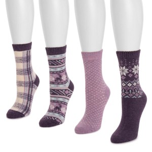 MUK LUKS Women's 4 Pack Holiday Boot Socks - 1 of 3