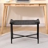 KTMBDW Handwoven Paper Rope Ottoman, Modern Foot Rest Shoes Stools for Bedroom, Entryway, Living Room - 3 of 4