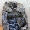 Sunnydaze Indoor Home Office Decorative Resin Stony Rock Waterfall Tabletop Water Fountain - 11" - Gray - 2 of 4
