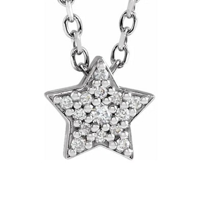 Pompeii3 Dainty Diamond Star Pendant In 14k White Gold Necklace : Target