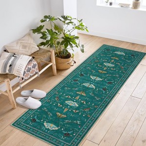 Farmhouse Hallway Rugs 2x6 Non-Slip Runner Rugs, Non-Shedding Natural Indoor Carpet, Stain-Resistant Ultra-Thin Floor Carpet Mats for Bedroom - 1 of 4