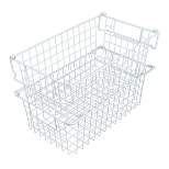 Set of 2 Storage Bins - Basket Set for Toy, Kitchen, Closet, and Bathroom Storage - Medium Shelf Organizers with Handles by Home-Complete (White)