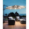 TackView 10Ft Patio Cantilever Umbrella with Solar LED Lights, 8 Ribs Offset Market Umbrella, 360-Degree Rotation, with Cross Base for Backyard - 2 of 4