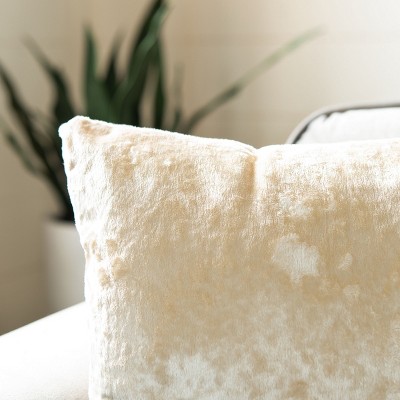 Cream Velvet 18" x 18" Square Throw Pillow
