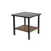 DOMETOUR 3-Piece Outdoor Swivel Rocker Set: 2 Chairs & Table, 350 lbs Capacity, Brown Wicker Patio Furniture - 2 of 4