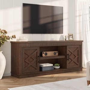 Modern TV Stand for TVs Up to 70'', 65'' Wooden Entertainment Center with Storage, Fluted Media TV Console Table for Living Room Bedroom Office - 1 of 4