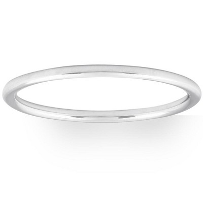 Pompeii3 Thin Wire Round Dome 10k Gold High Polished Wedding Band Stackable Ring