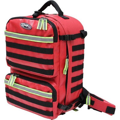 Kemp Tarpaulin Fluid-Resistant Rescue and Tactical EMS Bag in Red