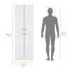 Gulches Elegant White Cabinet with 4 Doors, 5 Hidden Shelves, Versatile Storage Solutions, 30" W x 15" D - 4 of 4
