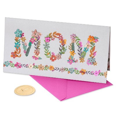 Mothers Day Greeting Card Flower Mom Lettering - PAPYRUS