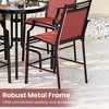 Tangkula Outdoor Counter Stools Set of 4 w/ Footrest & Armrests Metal Frame for Backyard - 4 of 4