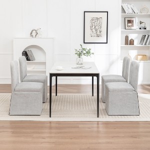 Sapphtopaz Modern Simple Armless Dining Chairs Set of 2, Linen Fabric Side Chairs Kitchen Chairs with Padded Seat and Backrest for Dining Room,Kitchen - 1 of 4
