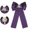 INSPIRE CHIC Women's Pre-Tied Ribbon Pin Collar Lace Trim with Rhinestone Brooch Ties - 3 of 4