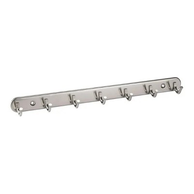 LunaLulinlk Stainless Steel Wall Mount Hook Hanger Coat Hat Holder Silver Tone