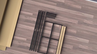 Joseph 18" Black Metal Platform Bed Frame with Slats