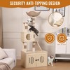 Cat Tree with Litter Box Enclosure,Hidden Washroom Litter Box Tree with Sisal Scratching Post and Soft Plush Perch, with Multiple Platforms - 4 of 4