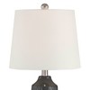 360 Lighting Unity 22 1/4" High Small Modern Accent Table Lamps Set of 2 Black Ceramic White Shade Living Room Bedroom Bedside Nightstand House Office - 3 of 4