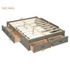 1 Piece Storage Bed Frame, MDF Wood Platform with 6 Drawers, No Headboard Organizer Base for Bedroom - Baofuwish - 4 of 4