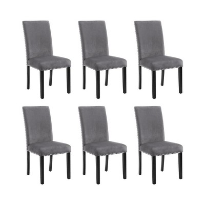 New Classic Furniture, Celeste Gray Wood Upholstered Dining Chair (Set of 6)