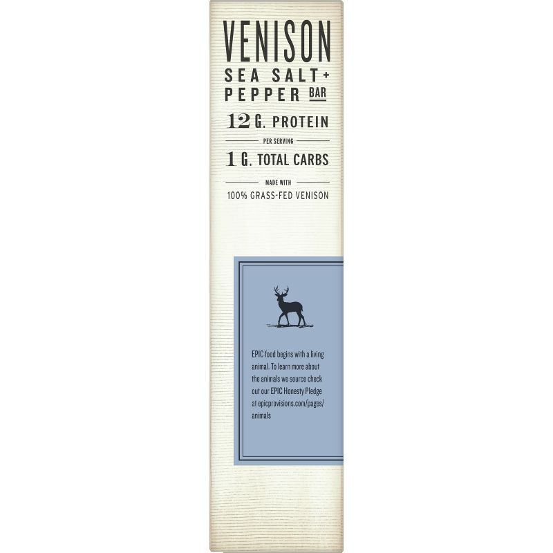 EPIC Venison Sea Salt &#38; Pepper Nutrition Bar - 5.2oz/4ct, 6 of 14