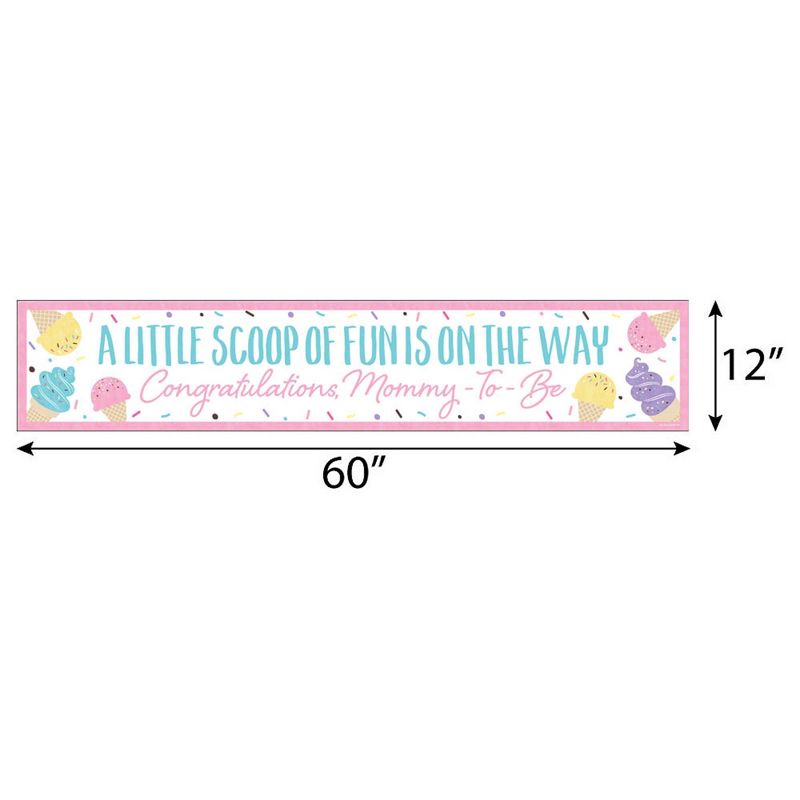 Big Dot of Happiness Scoop Up The Fun - Ice Cream - Sprinkles Baby Shower Party Decorations Party Banner, 2 of 8
