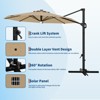10FT Cantilever Umbrella w/ Solar Lights, 360° Rotation & Tilt, Easy Crank, UV Protection for Pool, Deck, Backyard - 2 of 4