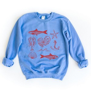 Simply Sage Market Women's Graphic Sweatshirt Fisherman Collage - 1 of 4