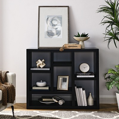 NicBex Bookcases for Living Room Open Wooden Bookshelf Freestanding Display Storage Cabinet with 7 Cube Storage Spaces for Entryway