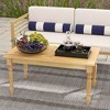Tangkula Patio Coffee Table w/ Solid Teak Wood Structure Slatted Tabletop for Backyard - 4 of 4