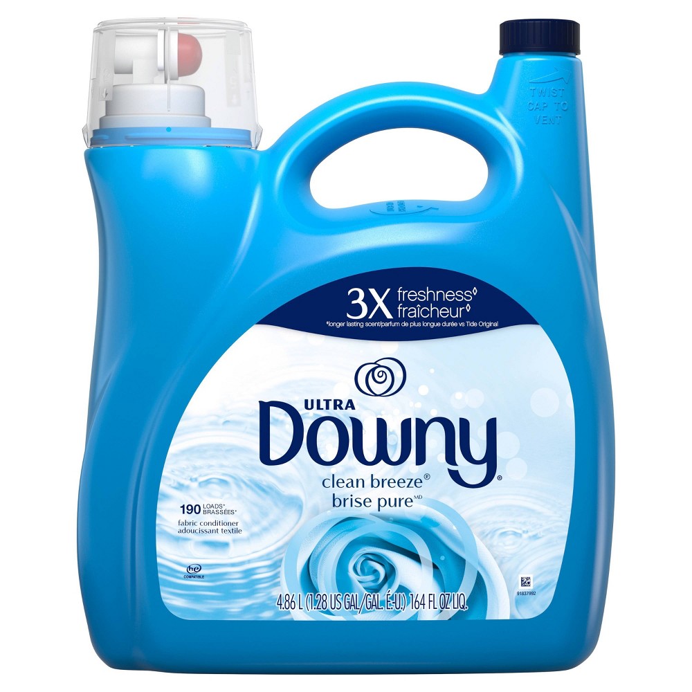 Downy Clean Breeze Scent Liquid Fabric Conditioner (Fabric Softener) - 164 fl oz