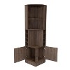 Kumasinova 71" Tall Corner Cabinet with Stemware Rack,8-Hole Bar Cabinet with 2 Doors,Modern Beverage Storage Cabinet for Dining Room - 2 of 4