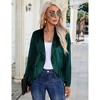 Womens Velvet Blazer Long Sleeve Suit Jackets Open Front Work Office Cardigan Coat - 2 of 4