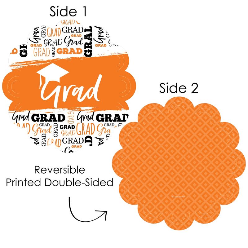 Big Dot of Happiness Orange Grad - Best is Yet to Come - Orange Graduation Party Round Table Decorations - Paper Chargers - Place Setting For 12, 4 of 10