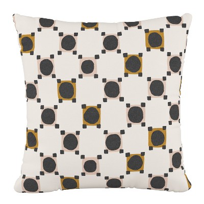 18"x18" Polyester Pillow with Welt in Claude Block Blush Mustard - Skyline Furniture