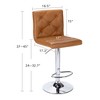 VECELO Set of 2 PU Leather Adjustable Bar Stools, Swivel Counter Chairs with Back - 3 of 4