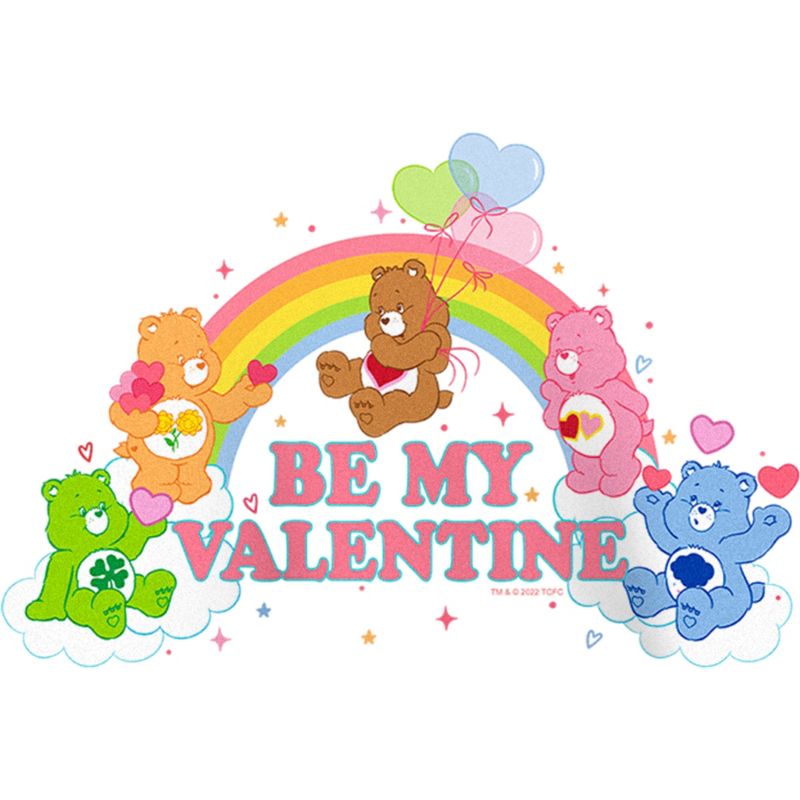 Girl's Care Bears Valentine's Day Be My Valentine Rainbow T-Shirt, 2 of 5