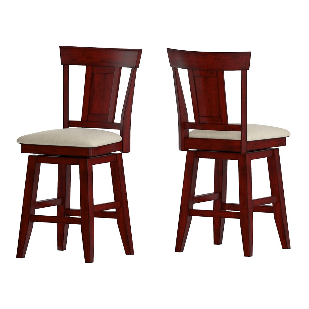 Photos - Chair 24" South Hill Panel Back Swivel Counter Height Barstool Red - Inspire Q