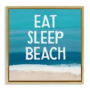 Stupell Industries Eat Sleep Beach Painting, 25" x 25" - 1 of 4
