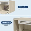 Cat Litter Box Enclosure, Hidden Litter Box Cabinet with Flip-Down Door, Pet House Side End Table with Storage, Indoor Wooden Cat Washroom - 3 of 4