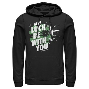 Men's Star Wars St. Patrick's Day May Luck Be With You Clover Pull Over Hoodie - 1 of 3