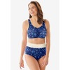 Comfort Choice Women's Plus Size Full Coverage Stretch Cotton Color Block Brief 3-Pack - 3 of 4