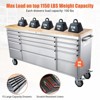 72" Rolling Tool Chest with 15 Drawers - Heavy-Duty Steel & Rubber Wood Workbench on Wheels, Drawer Liners for Warehouse Repair Shop - 3 of 4
