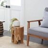 Contemporary Live Edge Teak Wood Stool Brown - Olivia & May: Handmade, No Assembly, Indoor Use - 2 of 4
